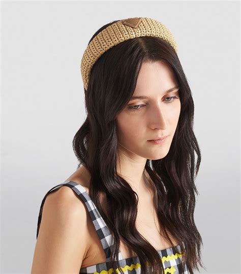 Womens Prada neutral Crochet Headband 